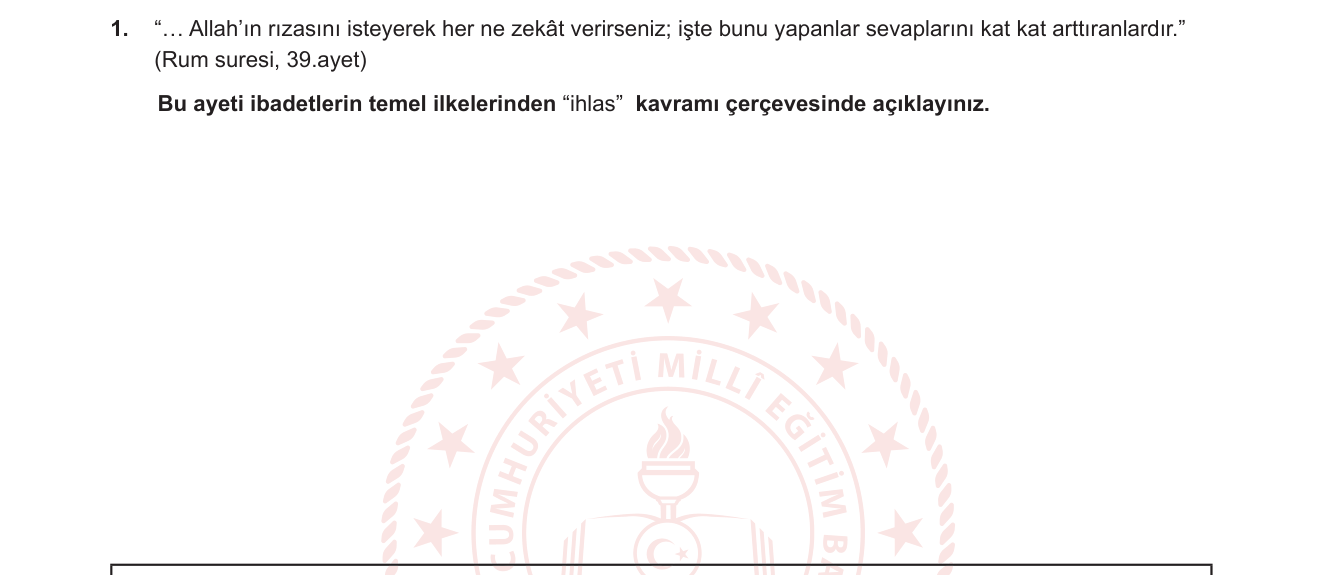 Din Kültürü ve Ahlak Bilgisi sorusu 14 — 