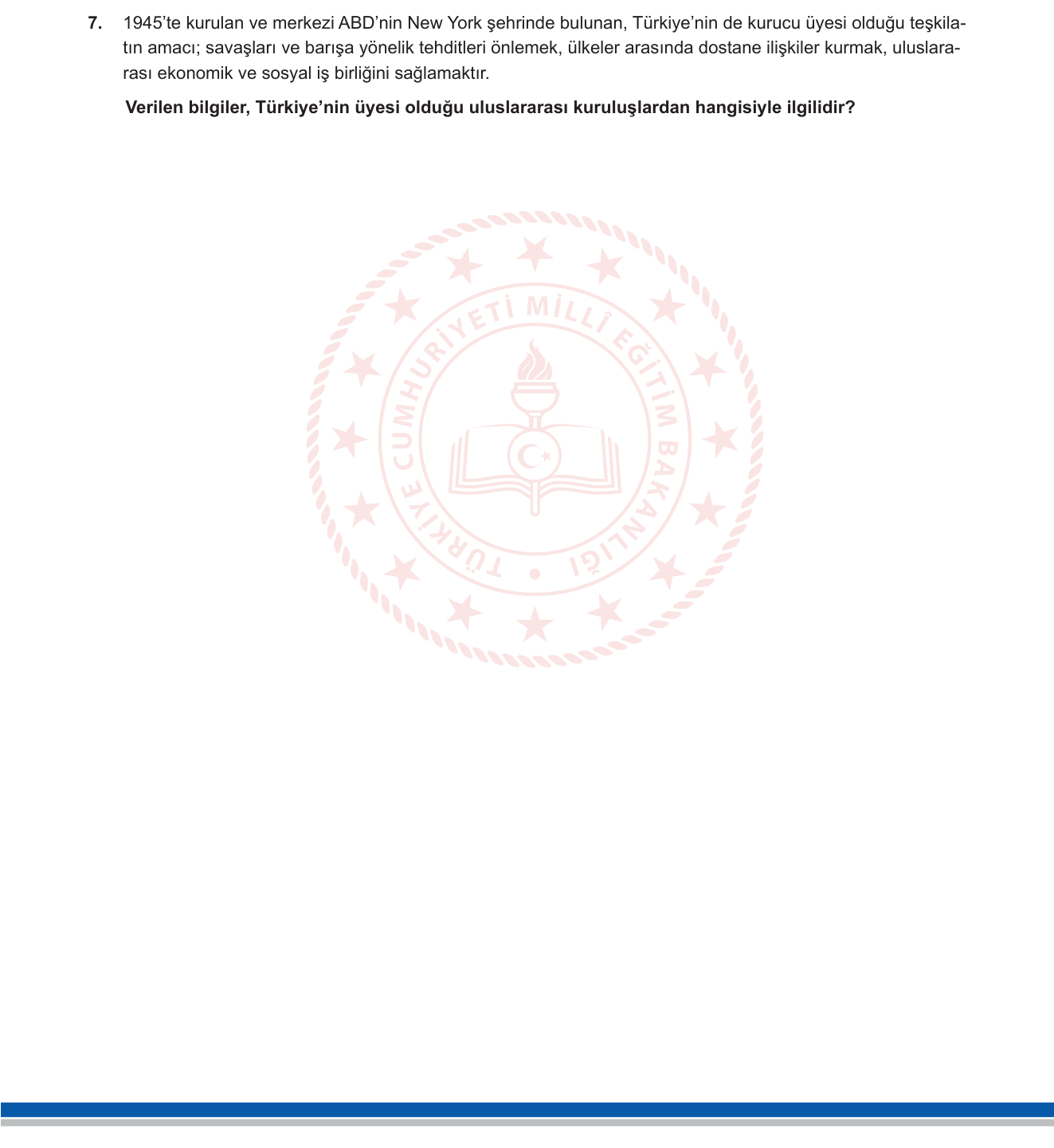 Sosyal Bilgiler sorusu 20 — 
