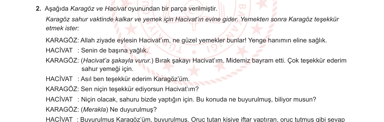 Türk Dili ve Edebiyatı sorusu 6 — 
