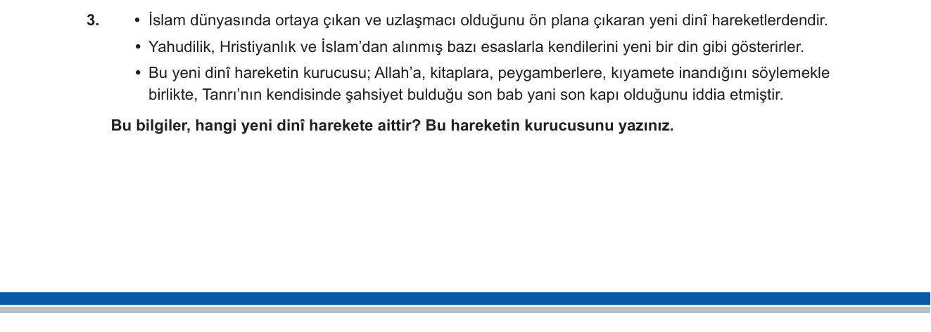 Din Kültürü ve Ahlak Bilgisi sorusu 17 — 