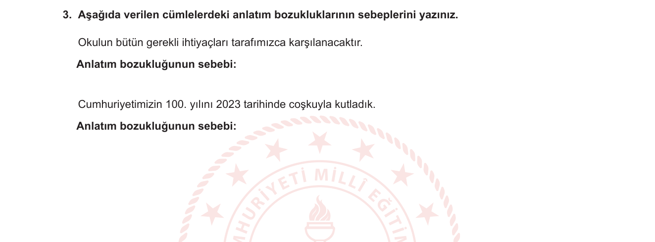 Türkçe sorusu 16 — 
