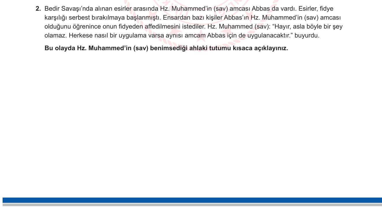 Din Kültürü ve Ahlak Bilgisi sorusu 2 — 