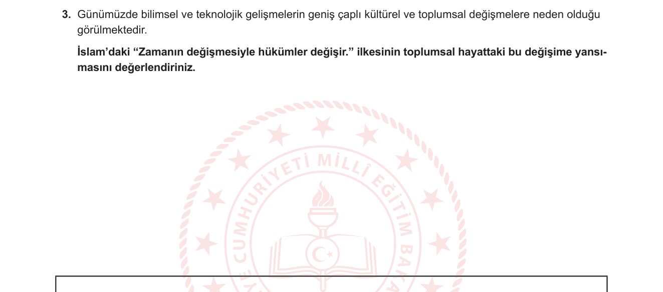 Din Kültürü ve Ahlak Bilgisi sorusu 3 — 