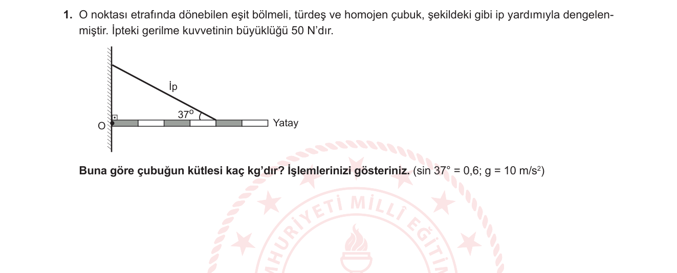 Fizik sorusu 6 — 