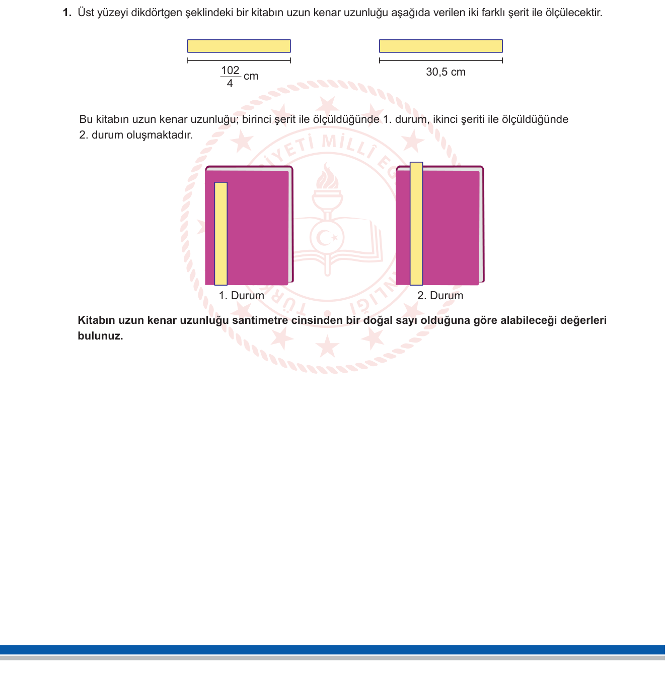 Matematik sorusu 1 — Kesirler ve Ondalık Sayılar — Sayı Doğrusunda Aralık / Doğal Sayı Bulma (5. Sınıf MEB)